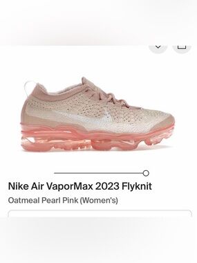 Nike Women's Cream and Light Pink Flyknit Athletic Shoes